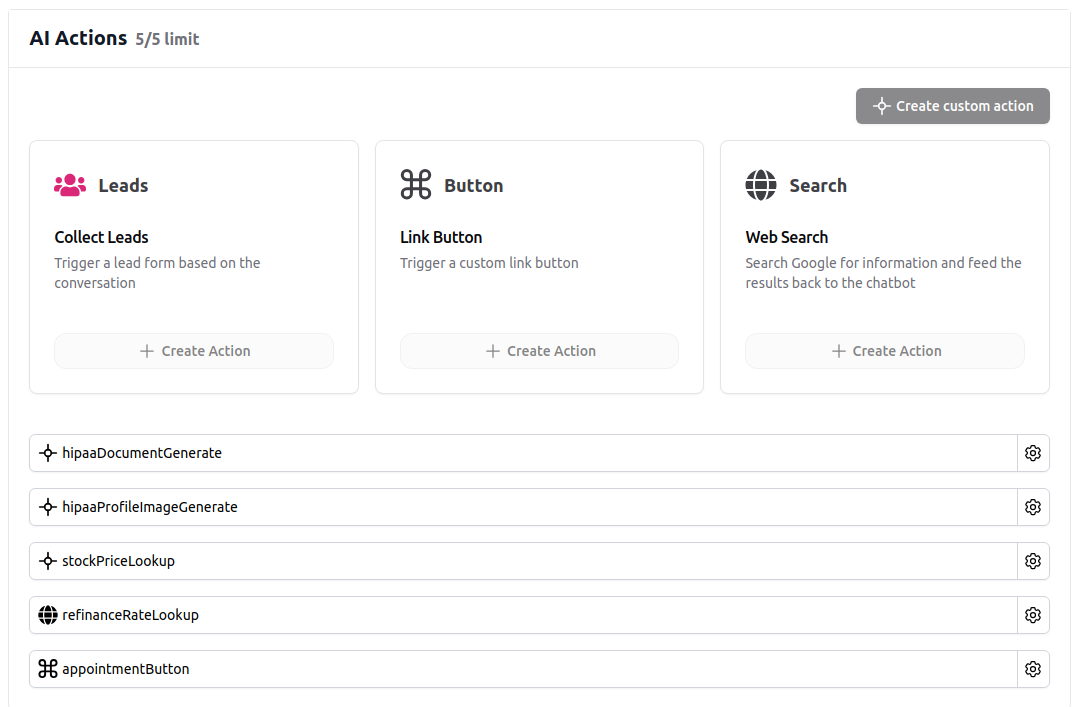 AI Actions Setting