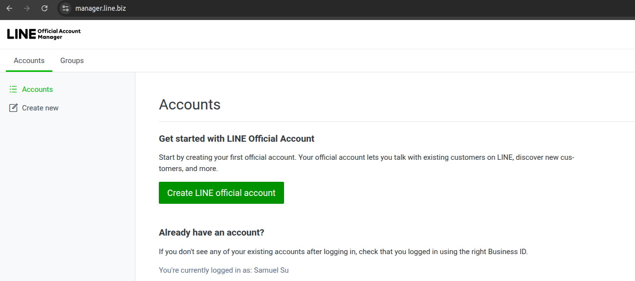 LINE Create Business Account