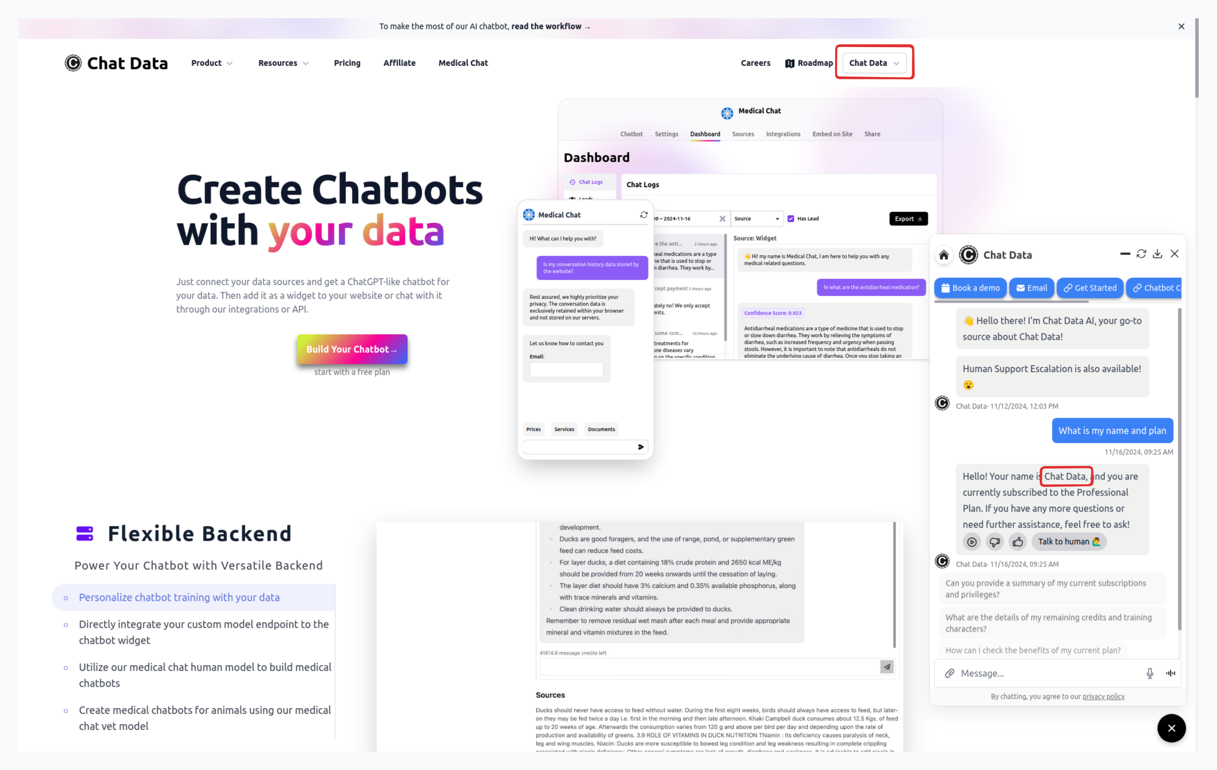 Logged-in User Experience at Chat Data