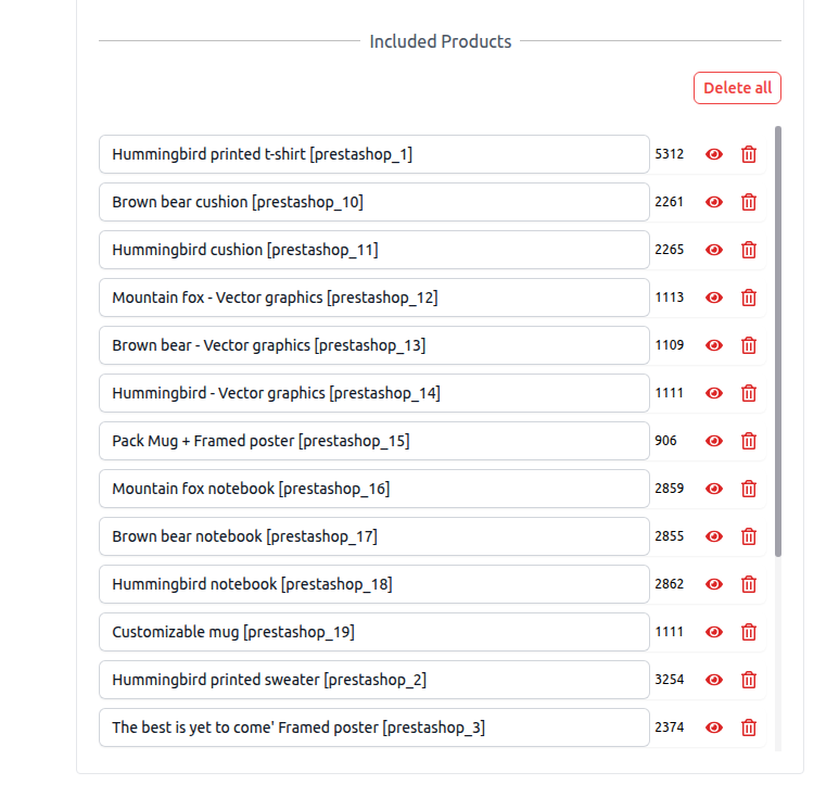 Import products from the Prestashop store