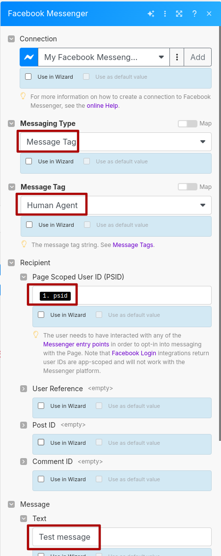 Set up the parameters in the third module