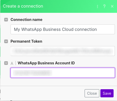 Set up the WhatsApp connection