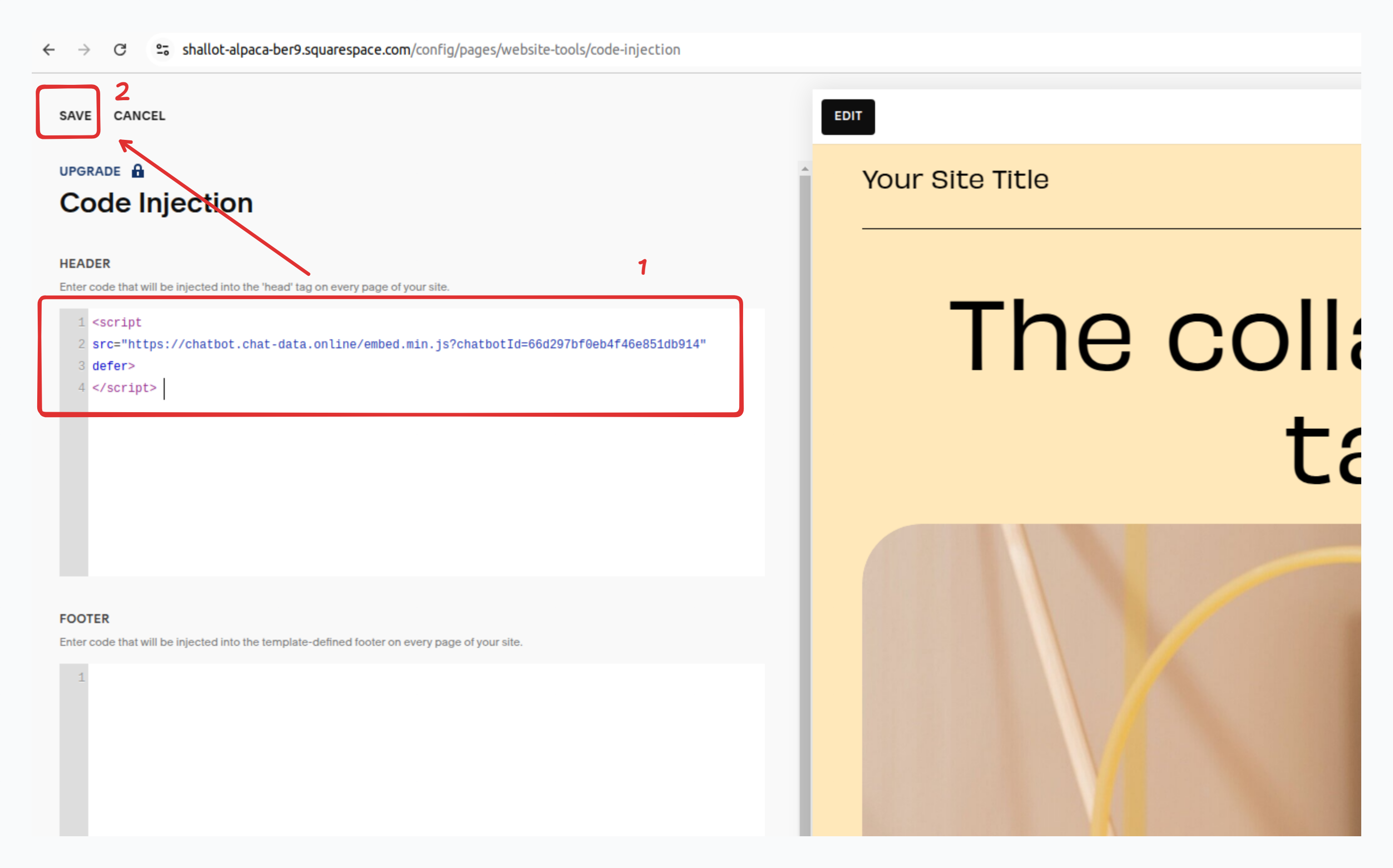 Squarespace Add Embeds Code