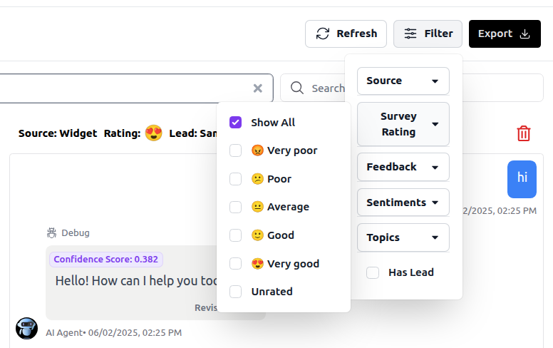 Survey Results in Conversation