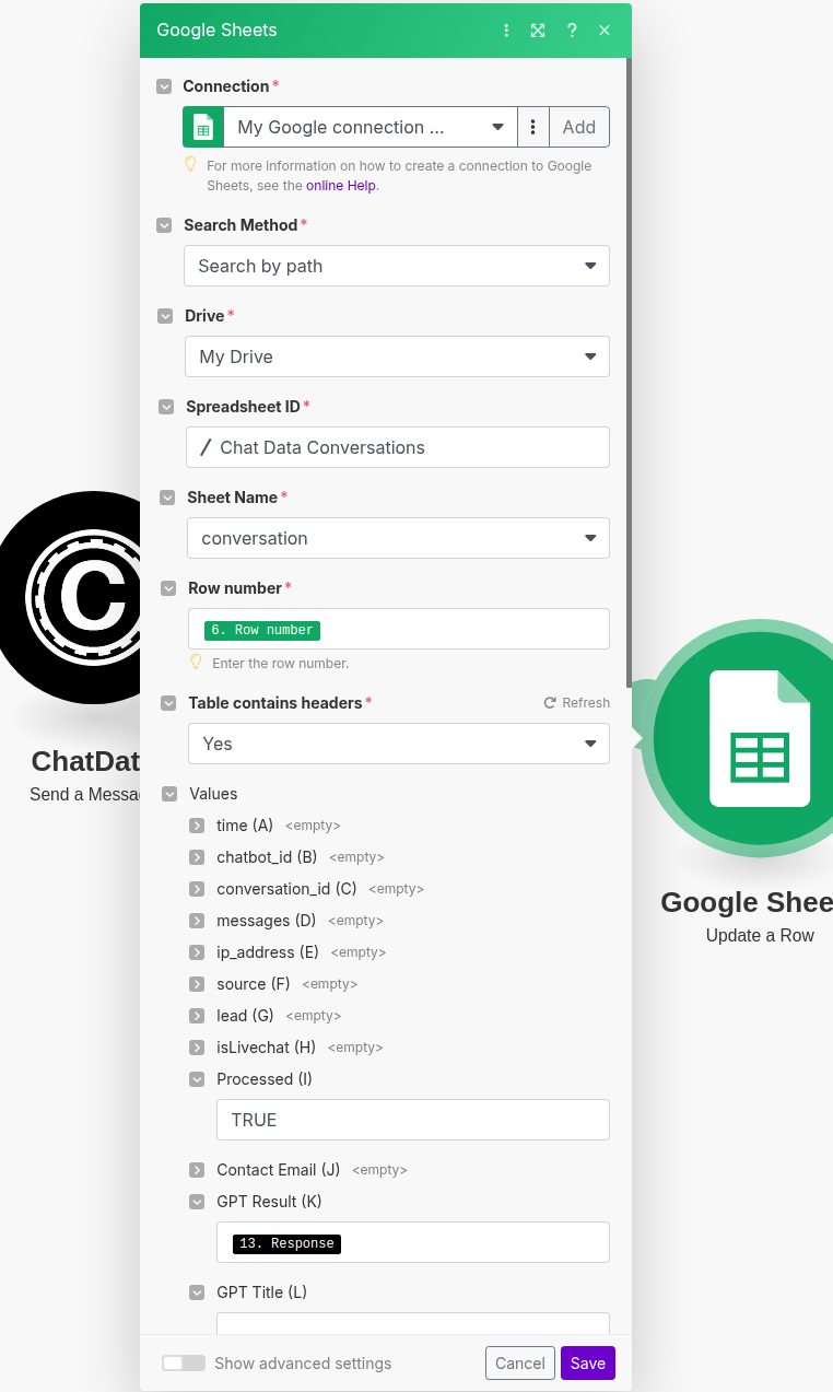 Write Output Email Content to Google Spreadsheet